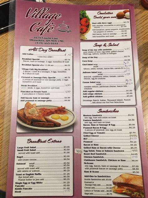 Village Café Menu .